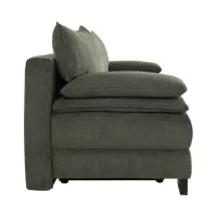 Sofá de tres plazas Lindon convertible con arcón chenilla verde