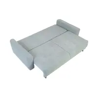 Sofá de tres plazas Larisa 2 convertible con arcón de chenilla menta