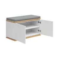 Zapatero Yamael 85 cm con asiento blanco