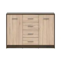 Cómoda Nepo Plus 119 cm con 2 puertas y 4 cajones roble noble/roble sonoma