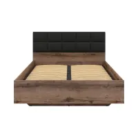 Cama Kassel B1 140x200 con somier y contenedor roble monastery