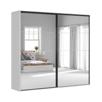 Armario corredero Flex 260 cm con espejo blanco