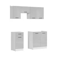 Кухонный комплект Junona Line 170 см светло-серый глянец без столешницы