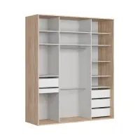 Armario de puertas correderas Flex 200 cm con espejo roble sonoma