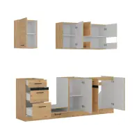 Conjunto de cocina Junona Line 220 cm roble bernstein