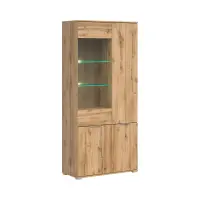 Vitrina Zele 90 cm con 4 puertas roble wotan