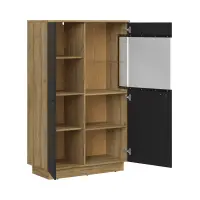 Vitrina Zenda 91 cm con 2 puertas roble waterford/negro