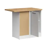 Armario de cocina bajo de rincón Junona Line izquierdo gris claro brillo con encimera ocupa rincón 100x60 cm