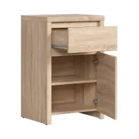Cómoda Kaspian 49 cm con puerta y cajón roble sonoma