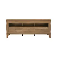 Mueble RTV Bergen 156 cm con 3 cajones y estante alerce sibiu dorado