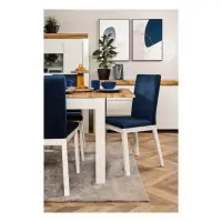 Silla tapizada Holten 2 de terciopelo azul marino