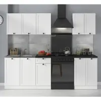 Conjunto de cocina Junona Line A 180 cm blanco con encimera