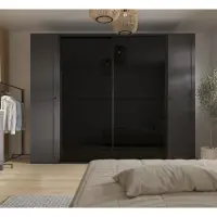 Armario modular Flex 250 cm corredero grafito/negro brillo