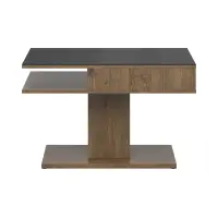 Mesa de centro Campo 80x60 cristal negro/roble april