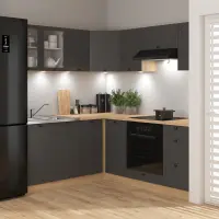 Conjunto de cocina de rincón Junona Line 240x200 grafito sin encimera