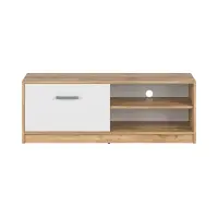 Mueble RTV Matos 118 cm con puertas y estante roble wotan/blanco