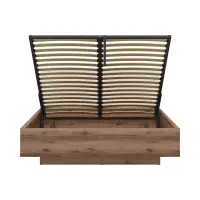 Cama Forn 160x200 con somier y arcón roble delano oscuro/blanco