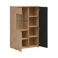 Vitrina Vabres 90 cm con 2 puertas roble artisan lamas