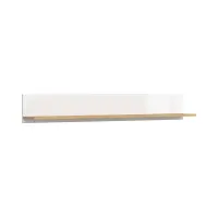 Estante de pared Zele 135 cm roble wotan/blanco brillo