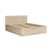 Cama Tetrix 160x200 con somier y contenedor roble sonoma