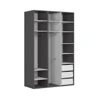 Armario modular Flex 150 cm con puertas y espejo grafito
