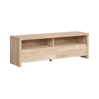 Mueble RTV Kaspian 143 cm con 2 cajones y estante roble sonoma