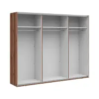 Armario de puertas correderas Forn 270 cm roble delano oscuro/blanco brillo