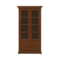 Vitrina Kent con 2 puertas y 2 cajones castaño