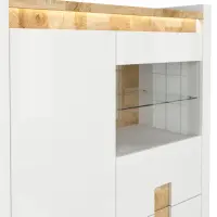 Vitrina Alameda 102 cm con 2 puertas y 2 cajones blanco brillo