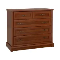 Cómoda Kent 101 cm con 5 cajones castaño