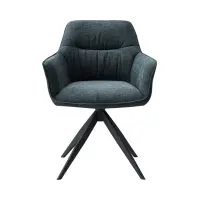 Silla tapizada Akita giratoria azul-negro