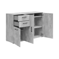 Комод MultiDo 120 см с 3 дверцами и 2 ящиками светлый ателье