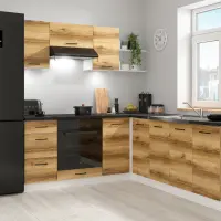 Conjunto de cocina esquinero Junona Line 200x220 roble delano claro sin encimera