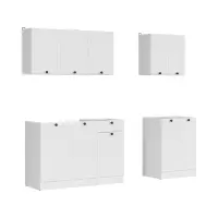 Conjunto de cocina Junona Line A 180 cm blanco sin encimera