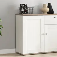 Cómoda Stockholm 103 cm con 2 puertas y un cajón pino andersen blanco/roble sonoma oscuro