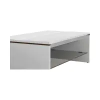 Mesa de centro Azteca Trio 110x65 con estante de vidrio roble canterbury/blanco