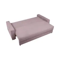 Sofá de tres plazas Garcia convertible con arcón de terciopelo rosa