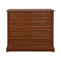 Cómoda Kent 101 cm con 5 cajones castaño
