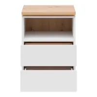 Mesita de noche Yamael 45 cm con cajones blanca