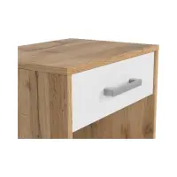 Mesita de noche Matos 45 cm con cajón roble wotan/blanco