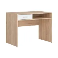 Escritorio Nepo Plus 100 cm con cajón y estante roble sonoma/blanco