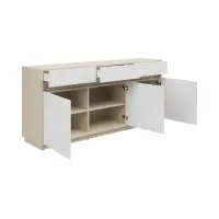 Cómoda Kim con 3 puertas y 3 cajones roble riva claro/blanco