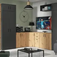 Estantería MultiDo 45 cm con puertas atelier claro