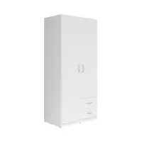 Armario de dos puertas Casao 91 cm con cajones blanco