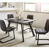 Mesa extensible Heiko 140-180x80 gris-negro