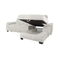 Sofá rinconera derecho Aguda convertible con arcón beige