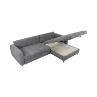 Sofá rinconera universal Twist New desplegable con arcón gris