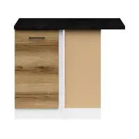 Mueble de cocina bajo de rincón Junona Line derecho roble delano claro con encimera para rincón de 100x60 cm