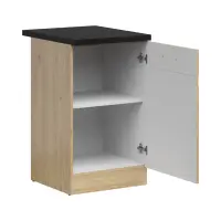Armario bajo de cocina Junona Line 50 cm derecho roble bernstein con encimera