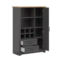 Estantería Tolmin 100 cm con puertas y 2 cajones grafito/roble artisan